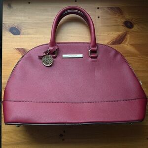 Anne Klein Red Satchel with Gold Accents.